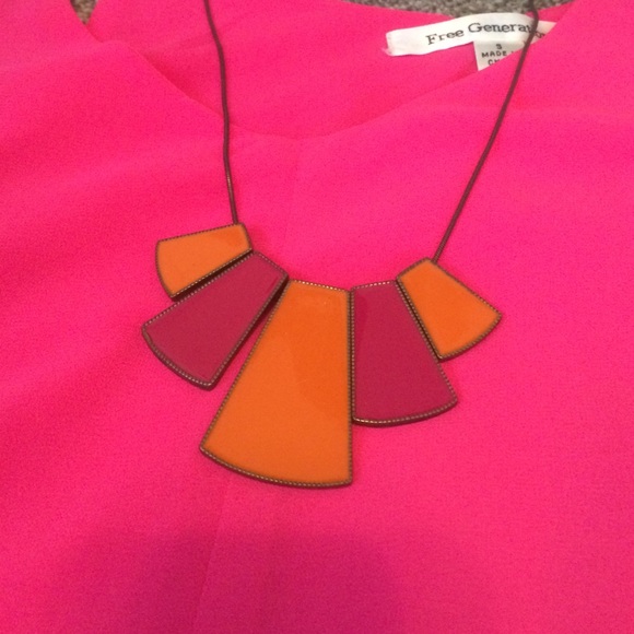 Cute Orange and Pink Necklace - Picture 3 of 3