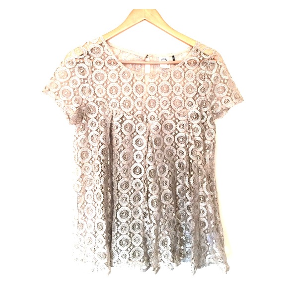 NWT Akemi + Kin metallic lace top
