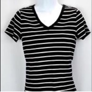 Merona Tops - Like New! Black/White Striped Tee Merona Tops - Like New! Black/White Striped Tee