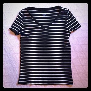 Merona Tops - Like New! Black/White Striped Tee Merona Tops - Like New! Black/White Striped Tee
