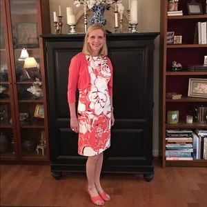 Talbots sleeveless dress and shrug sweater