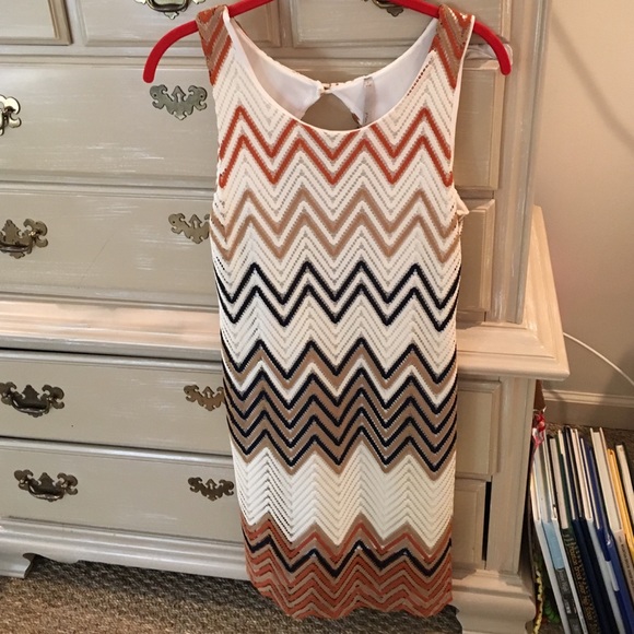 Navy and orange open back dress