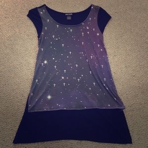 Galaxy high-low shirt