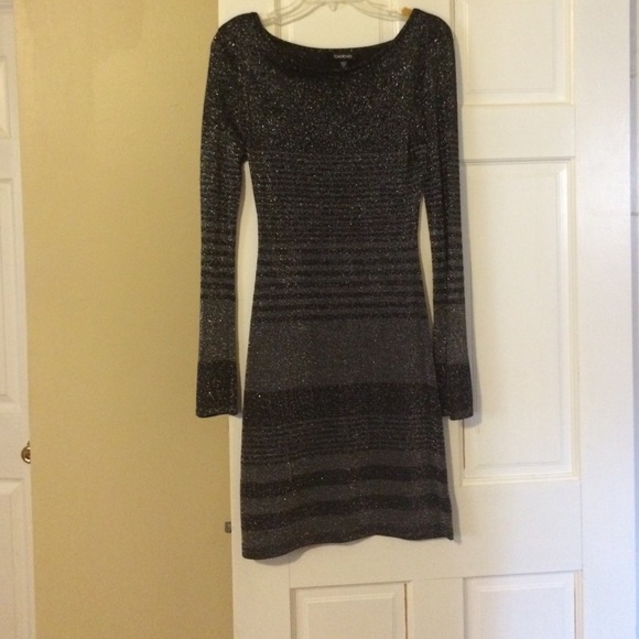 Bebe Sliver and black sparkle Dress
