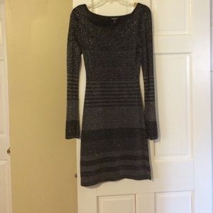 Bebe Sliver and black sparkle Dress