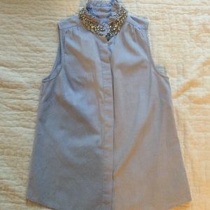 J.crew jeweled collar blouse