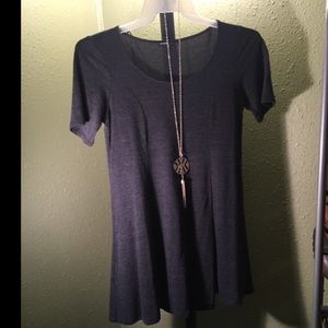 Skater Skirt with Long Gold Necklace