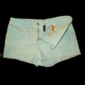 H&M DIVIDED Light teal stretch shorts