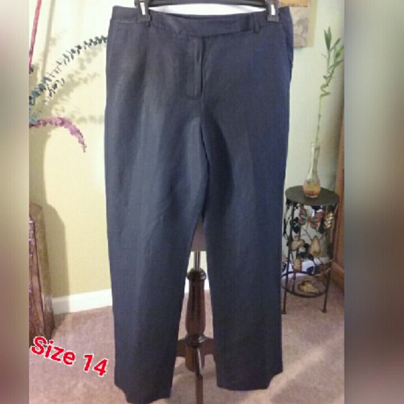 BLACK LINED LINEN SLACKS