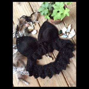 Sample sale! Black crochet bralette