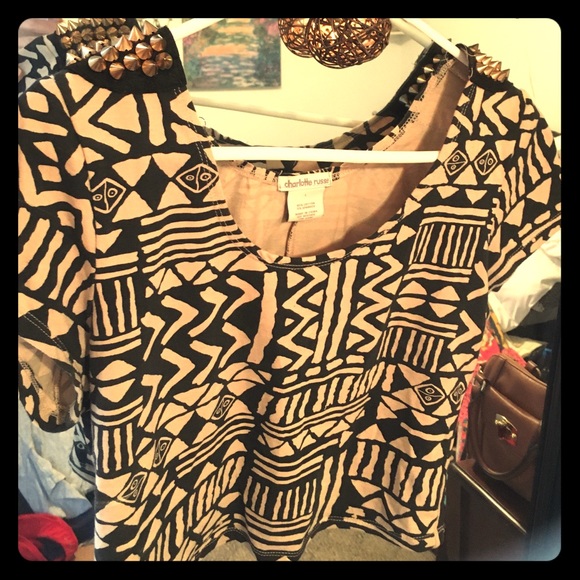 Studded Sleeve Crop Top