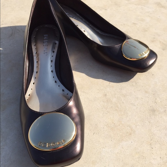 BCBGIRLS Metallic Brown low wedge.