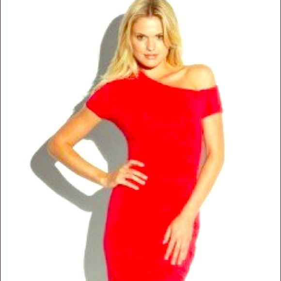 Bebe symmetrical pin tucked dress