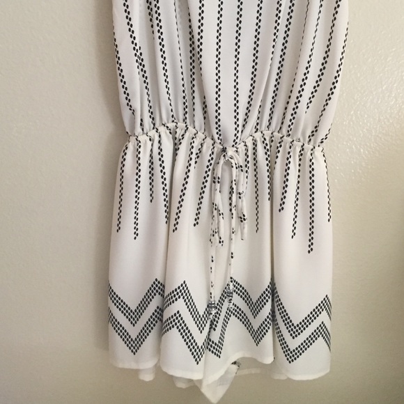 White Silk Patterned Romper