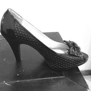 High heel black shoes