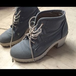 Zara denim platform boots