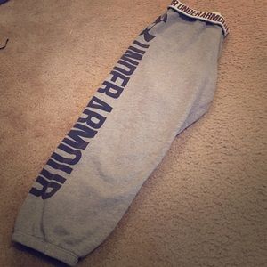 Gray fleece UA workout pants