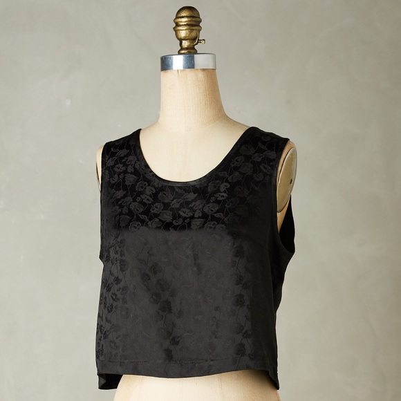 Silk Jaeger Crop Top camisole with subtle floral