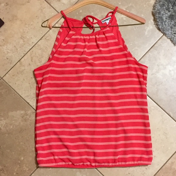 Dark coral striped tank