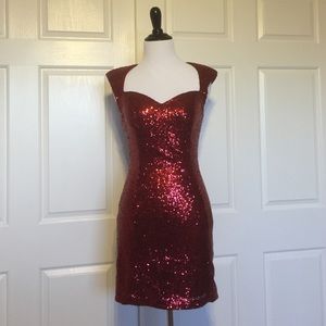 Red sequin dress by Guess