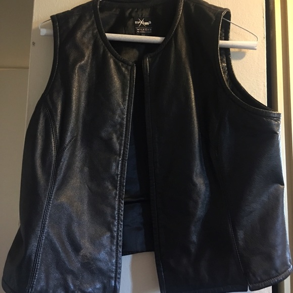 Wilsons Black leather vest
