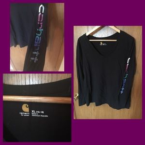 Women's Carhartt Long Sleeve V-Neck T-Shirt