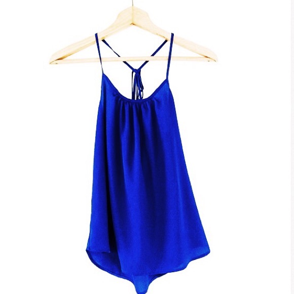 Royal blue cross-back top - Picture 2 of 3