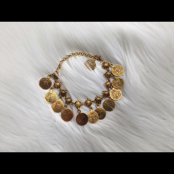 Boho coin Anklet and bracelet - Picture 2 of 4