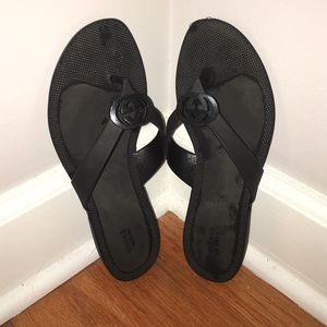 Black Rubber Gucci Flip Flops