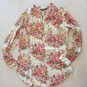 Floral Print Button Down Shirt!
