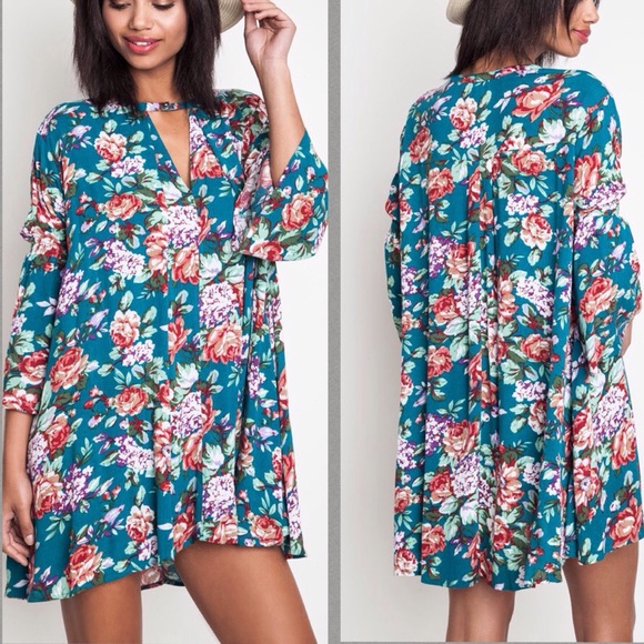 ❗️ LAST ❗️Jade 3/4 sleeve Floral print trapeze top - Picture 3 of 3