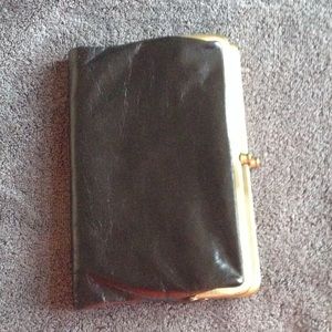 Hobo black leather clutch