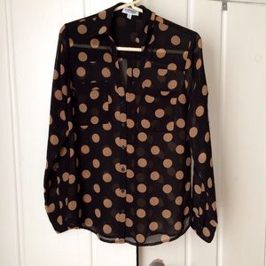 Express Portofino Shirt Black and Tan Sz S