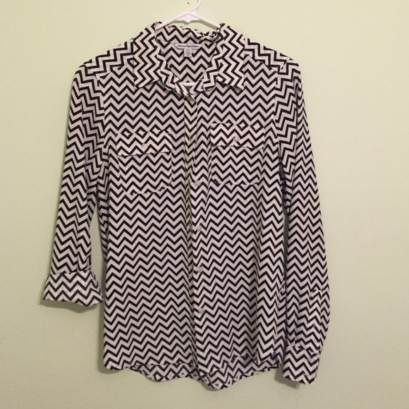 Button up chevron blouse