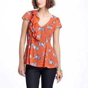 Anthropologie Animal Kingdom (Blue Dog) Shirt