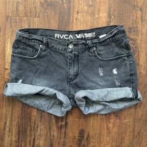 RVCA distressed painter shorts
