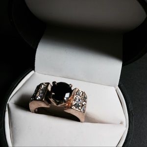 Black diamond gold plated ring.