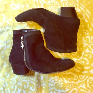 Black suede Miista ankle booties