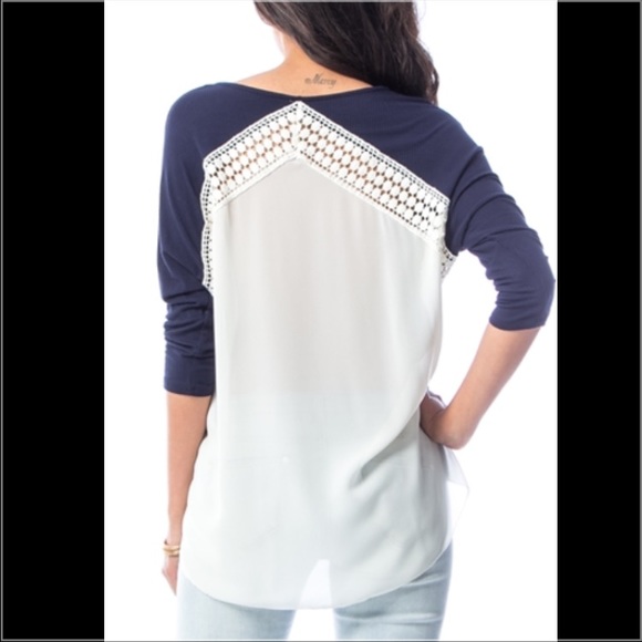 🌸 Navy Sheer Back Tunic🎉