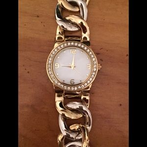 Silver and gold tone watch/ Avon-Mark