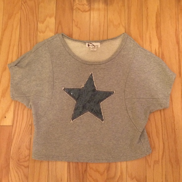 Sequins short sleeve sweatshirt