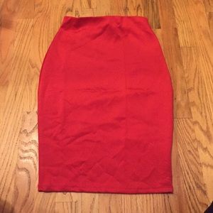 Red pencil skirt
