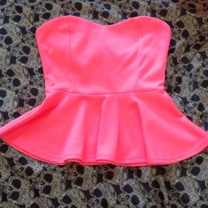 LAST CALL Pink strapless shirt