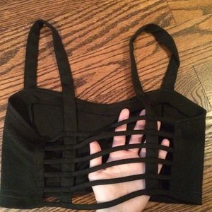BLACK STRAPPY  BRA TOP