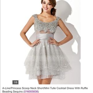 JJsHouse A-line/princess scoop tulle cocktail dres