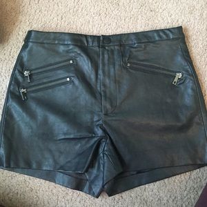 High waisted NEVER WORN leather shorts