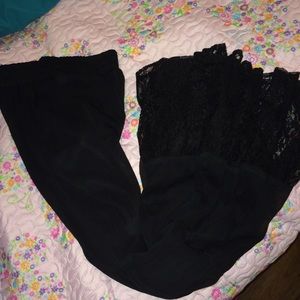 maxi lace black skirt