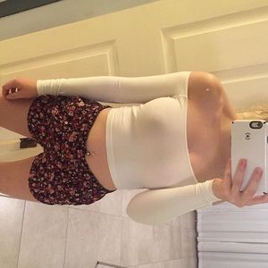 american apparel off the shoulder crop top