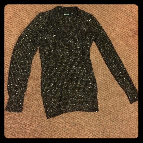 Wet Seal Brown Metallic Sweater