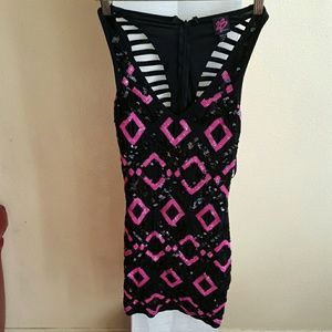 Neon pink and black BeBe dress!!!!!SOLD!!!'!